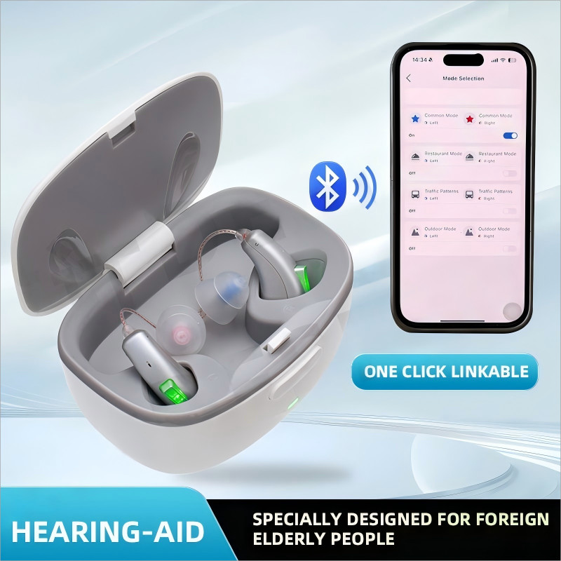 Bluetooth APP Hearing Aids For Seniors Rechargeable With Noise Cancellation OTC
