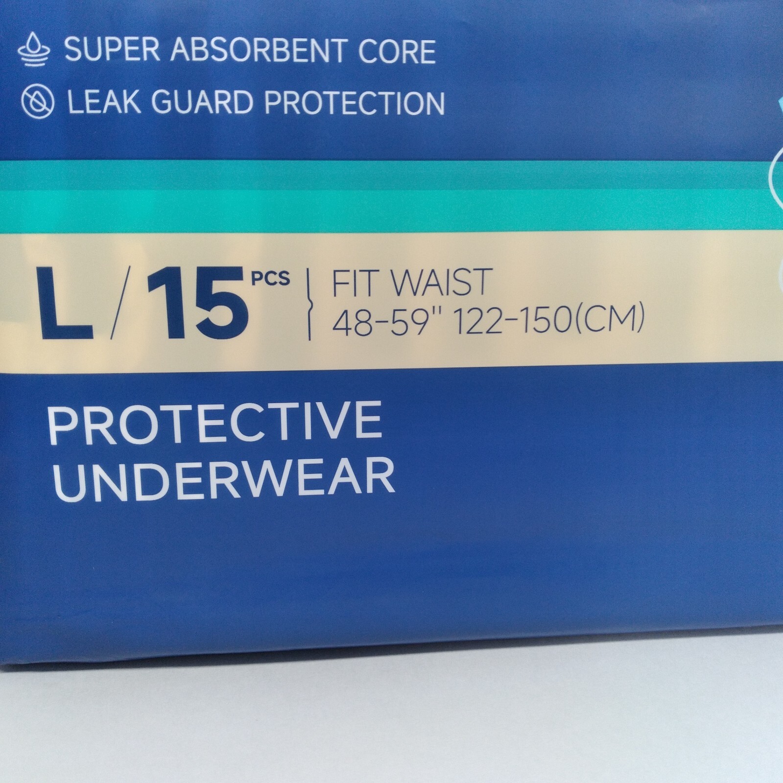 Adult Incontinence Briefs Underwear Diapers Waist-Tie Tape LG 15 ct Anti-Odor