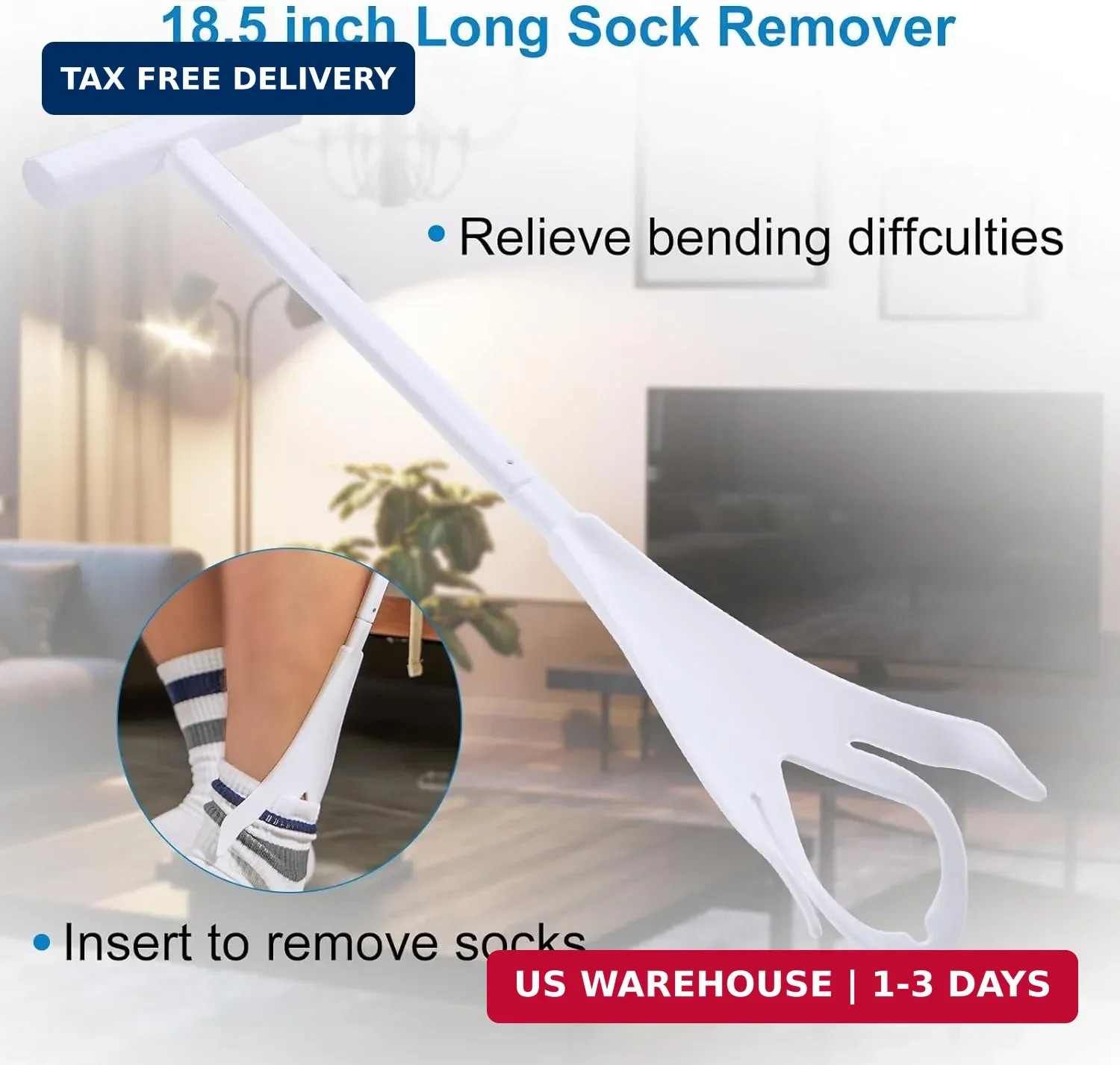 Jellas Sock Aid Kit, Flexible Sock Aid Device with Long Rope – Sock Puller aid E