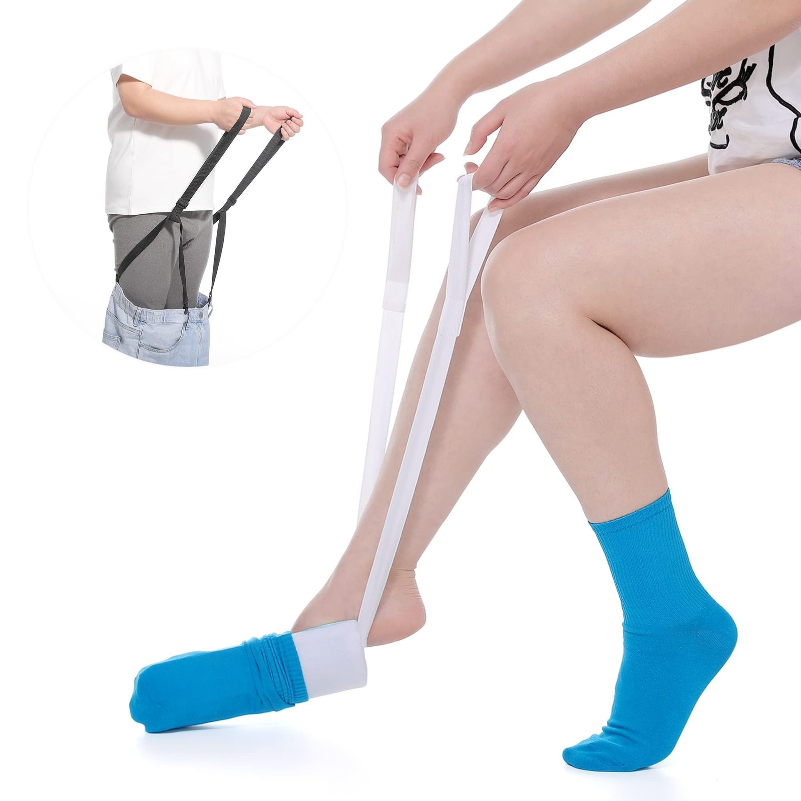 Fanwer Sock Aid Tool and Pants Assist for Elderly, 1 Count (Pack of 1)