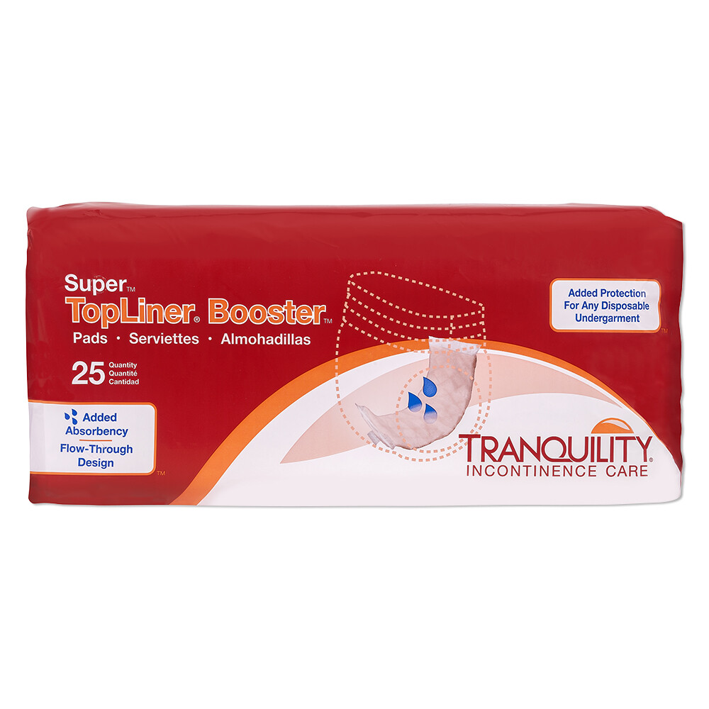 Topliner Incontinence Booster Pad, 13.25 Length, Moderate Absorbency, 100 Count