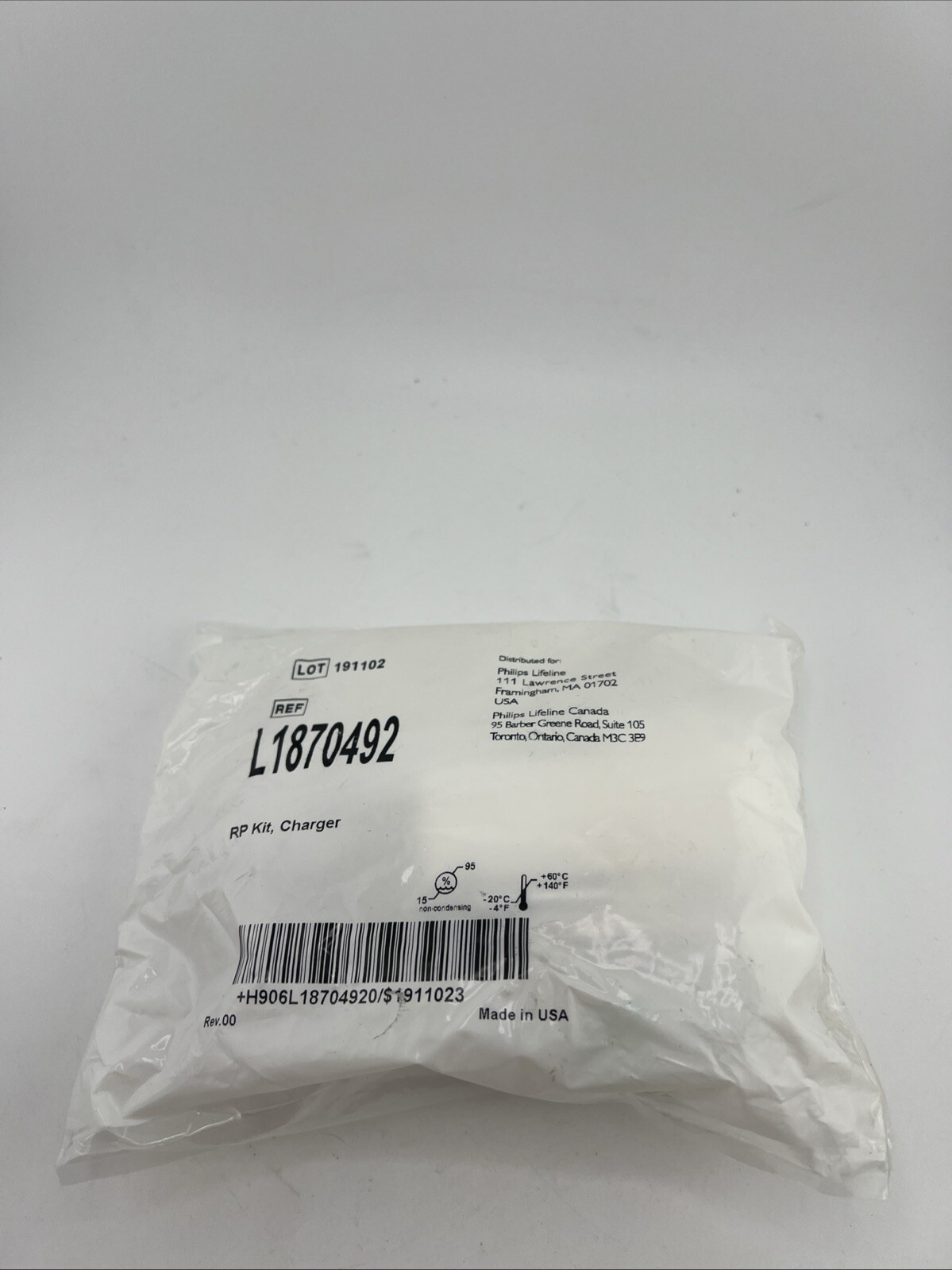 Phillips Lifeline RP Kit Charger L1870492 New