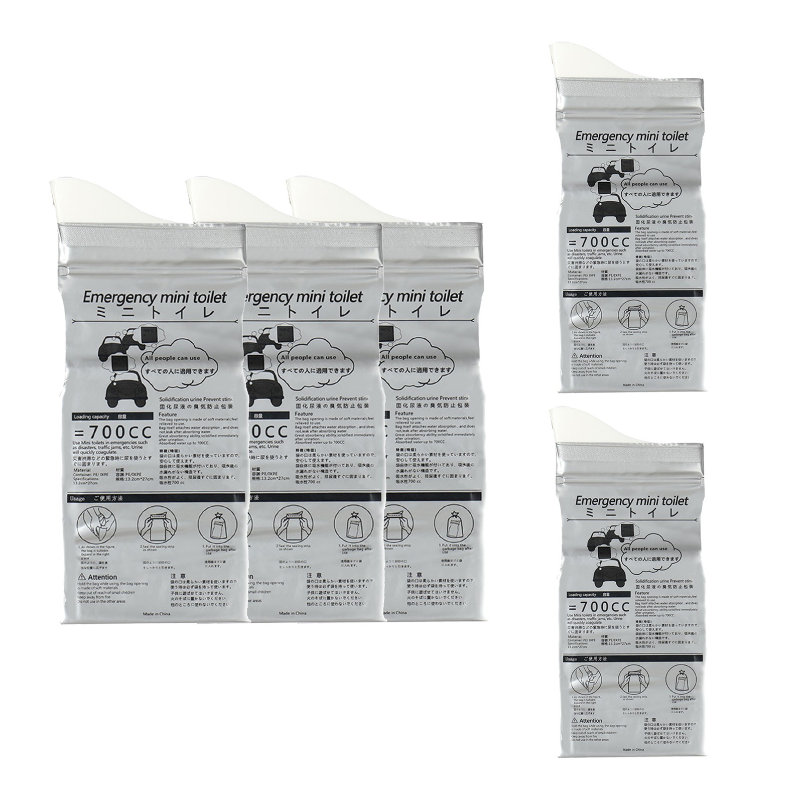 Disposable Urine Bag Portable 700ML Travel Pee Bag For Outdoor Travel Emerg RVAM