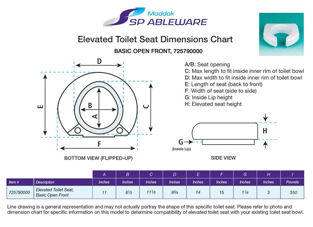 Sp Ableware Sp 3 Inch Extender Booster Elevated Raised Toilet Seat Risers For
