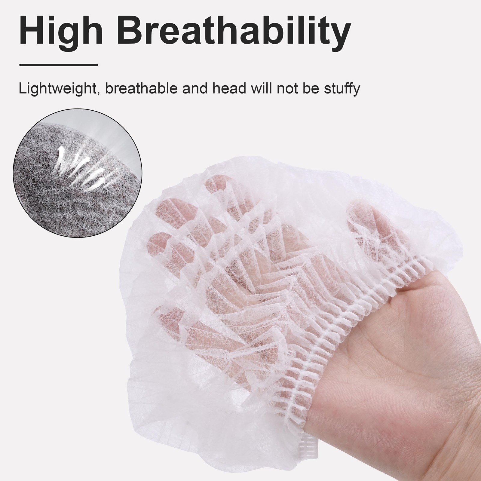 120 Pcs Disposable Bouffant Caps, 21″ Hair Nets for Men and Women White