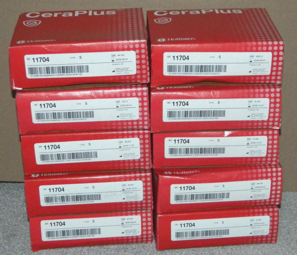 NEW – LOT 10 Boxes CeraPlus Hollister 11704 Exp 2028-2029: 5 per Box / 50 Total