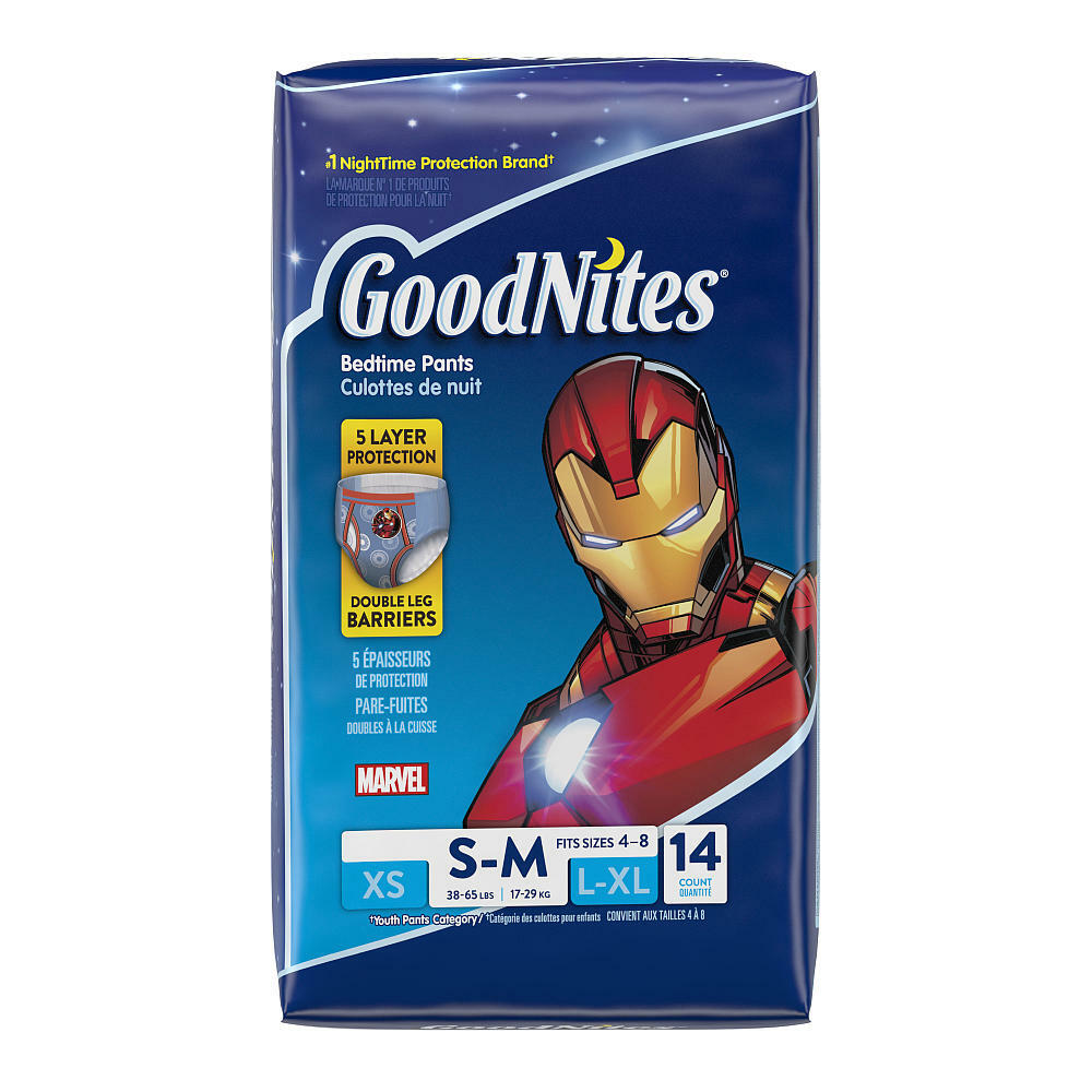 GoodNites Youth Absorbent Underwear Pull On, Small / Medium – Pack of 14