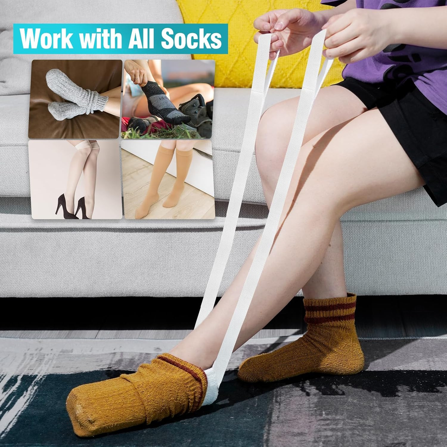 Sock Aid, Sock Helpers to Put on Your Socks for Seniors, Disabled, Pregnancy