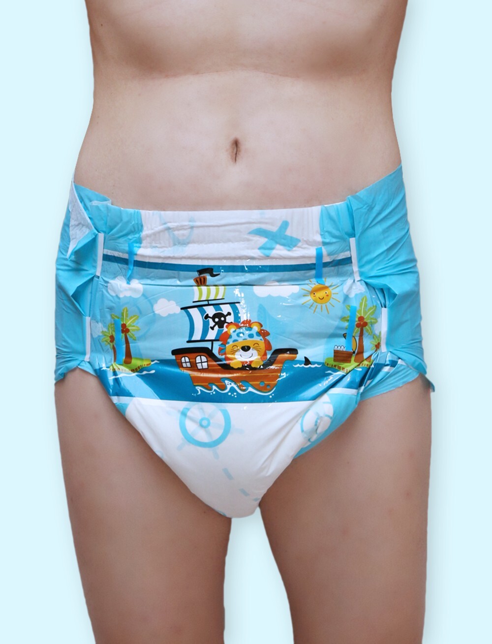 Kiddo’s Little Sailor Lot of 2 Adult Abdl Plastic Backed Diapers Size Large