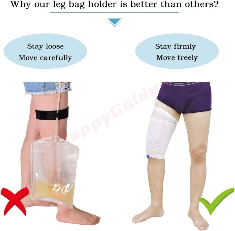 2x Catheter Leg Bag Holder Fabric Sleeves Urine Foley Urinary Drainage Bag Strap