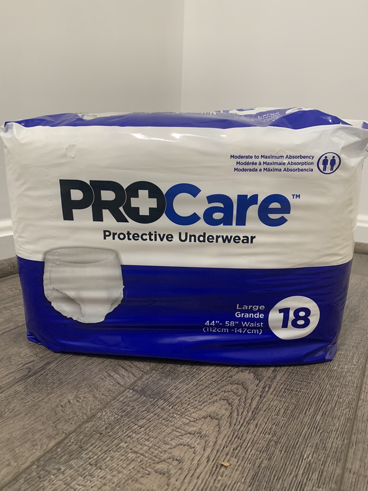PROCARE Protective Underwear/Adult Diapers Large Waist 44″-58″ 18 Pairs