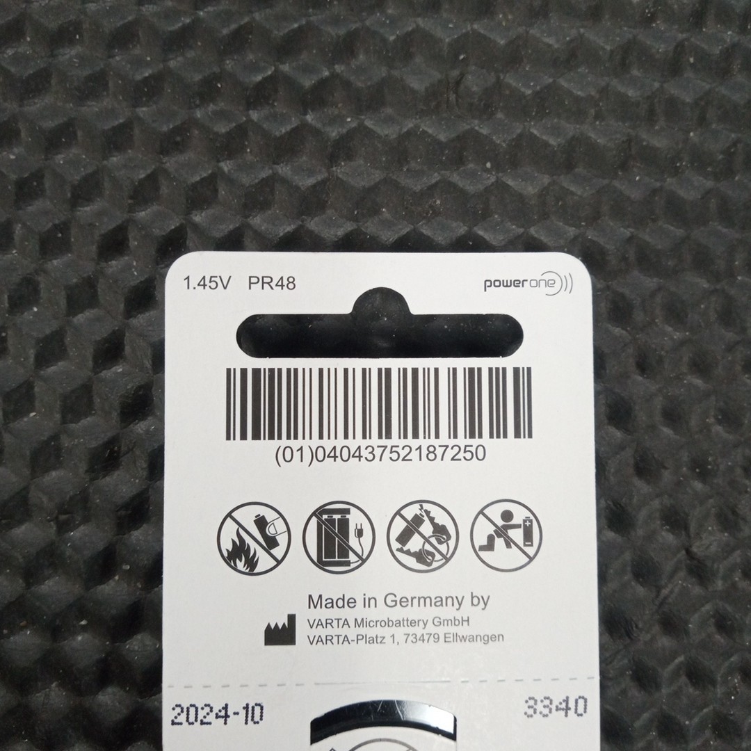 Power One- wireless hearing aid batteries 13 (PR48 1.45V Cold Stored EXP 2024-10