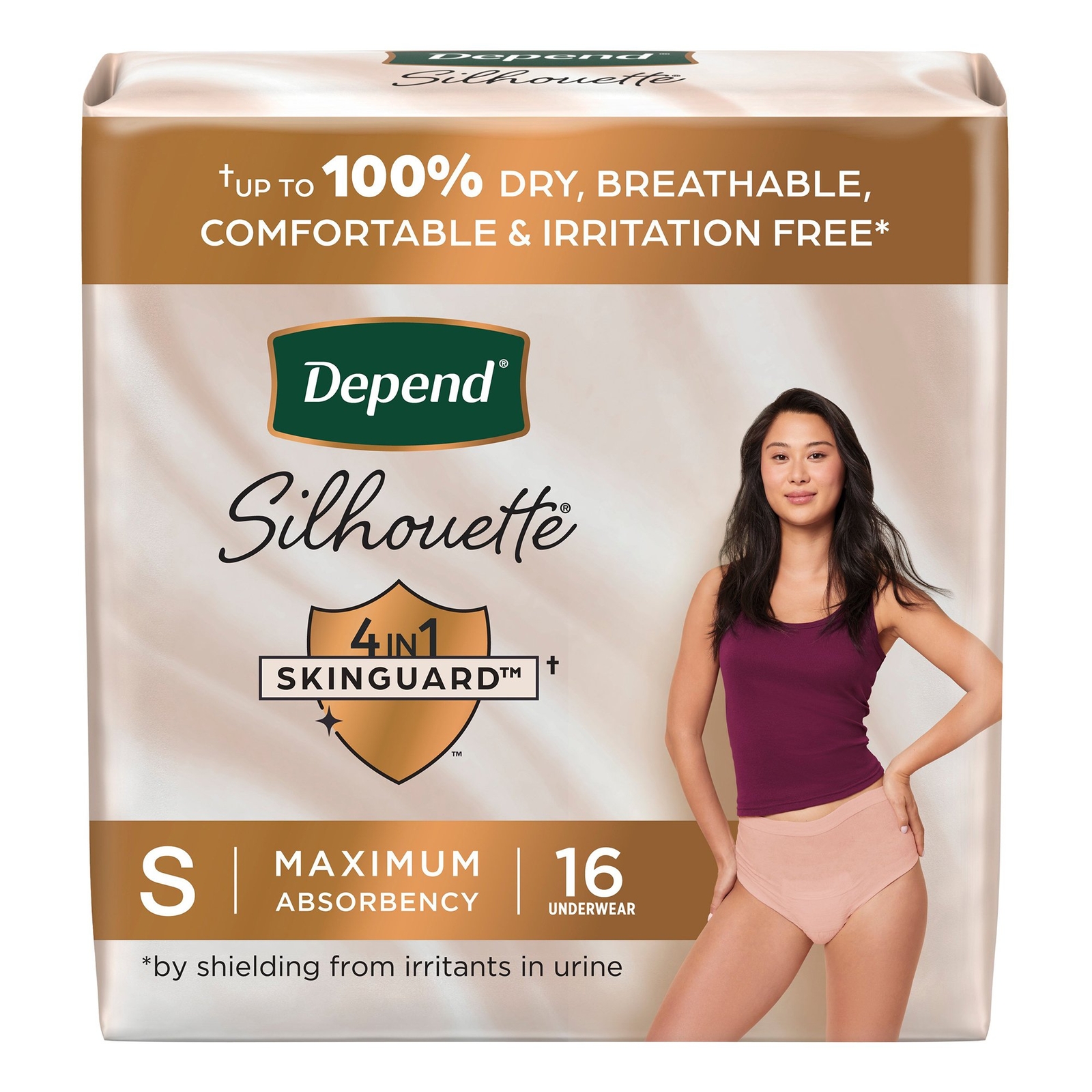 Depend Silhouette Max Abs Women’s Underwear Pink Female Small 16 ct CA of 32