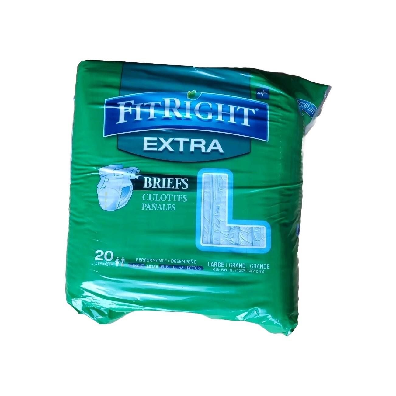 FitRight diaper Extra Adult Briefs Pack of 20 Size Large 48″-58″ D