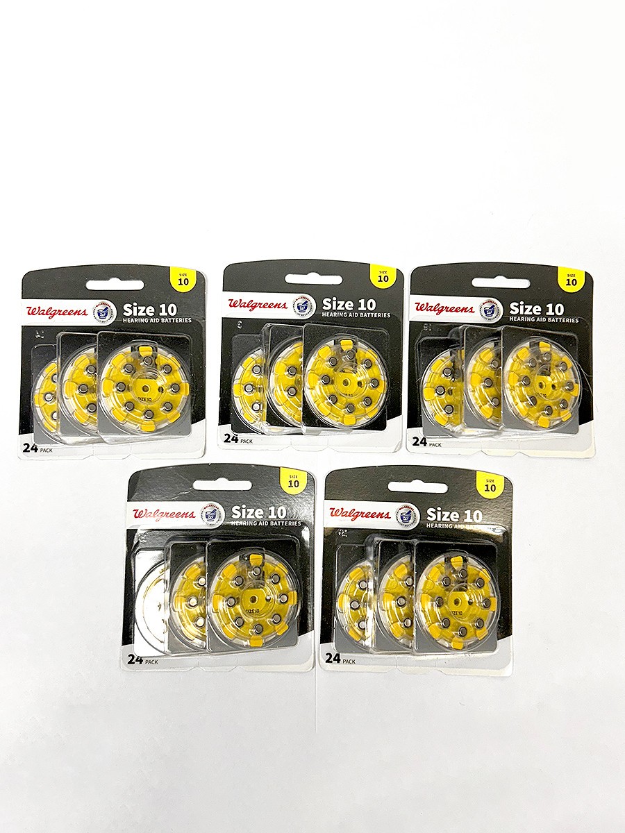 Walgreens Size 10 Hearing Aid Batteries Lot of (5) 120 Total 1.45V 2027 EXP Date