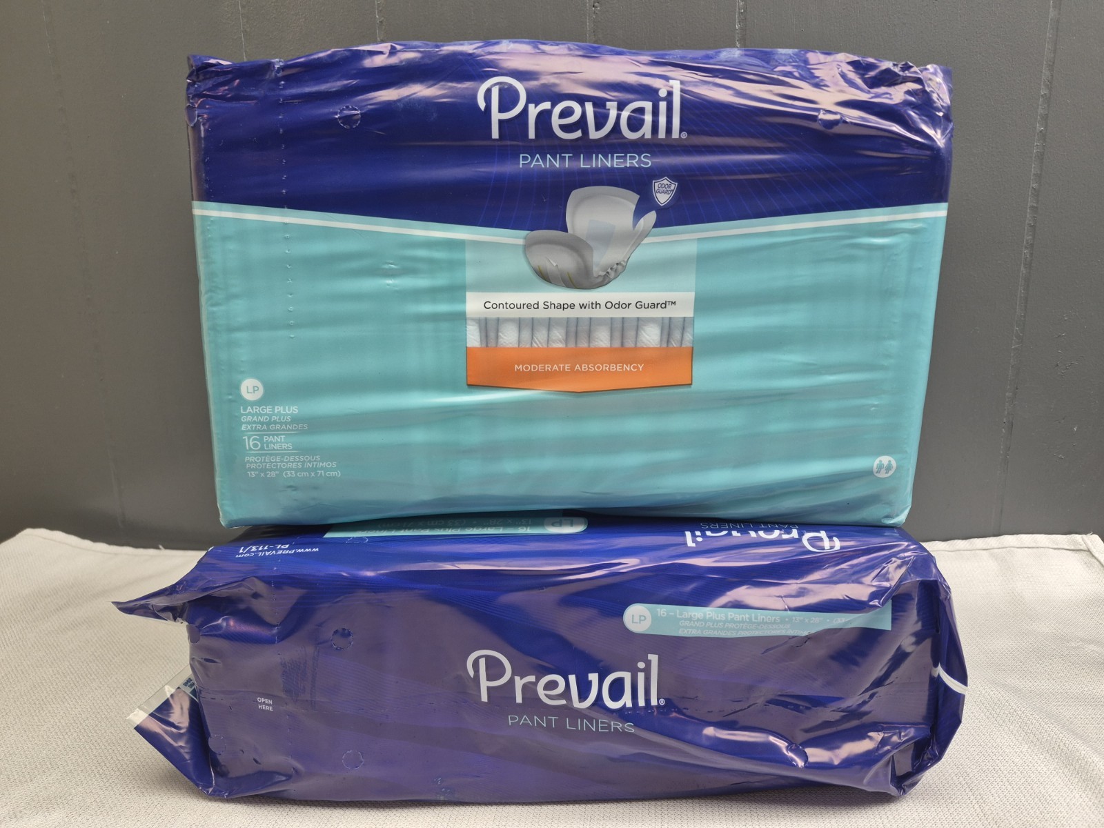 2 Packs Prevail Incontinence Liner 28″ Large Plus Pant Liner (32 pieces total)