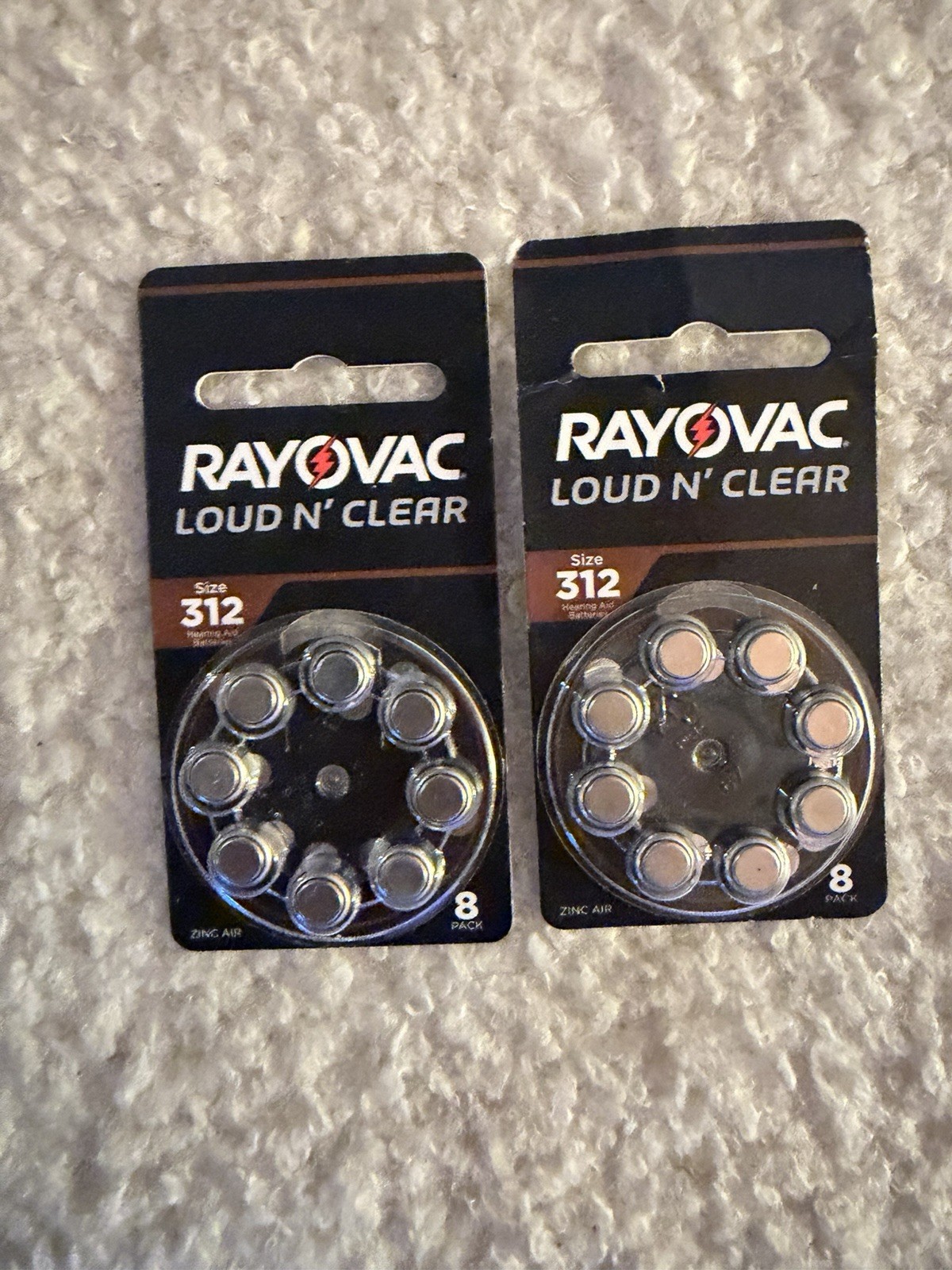 32 batteries 4/8pks Rayo vac Size 312 Air Hearing Aid Batteries 1.45V 4 eight p