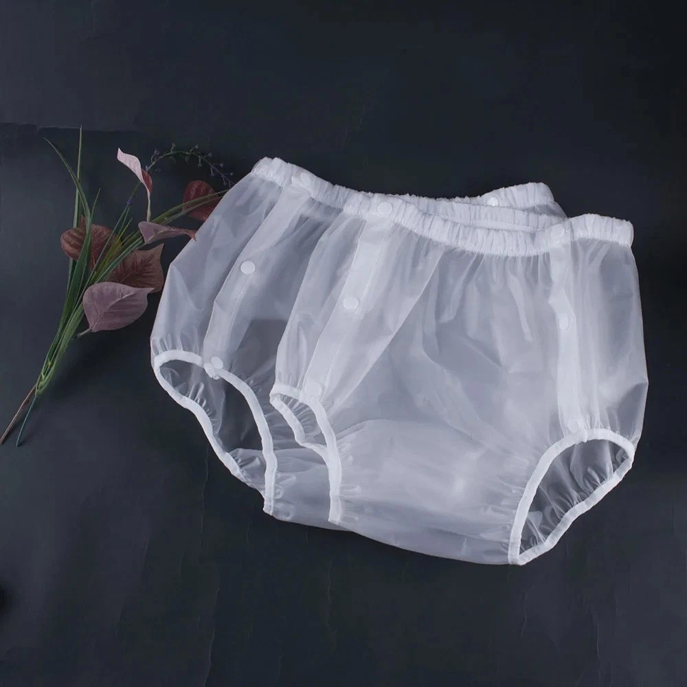 New Design Side Snap Button Sand Transparent Adult Diaper Reusable Washable