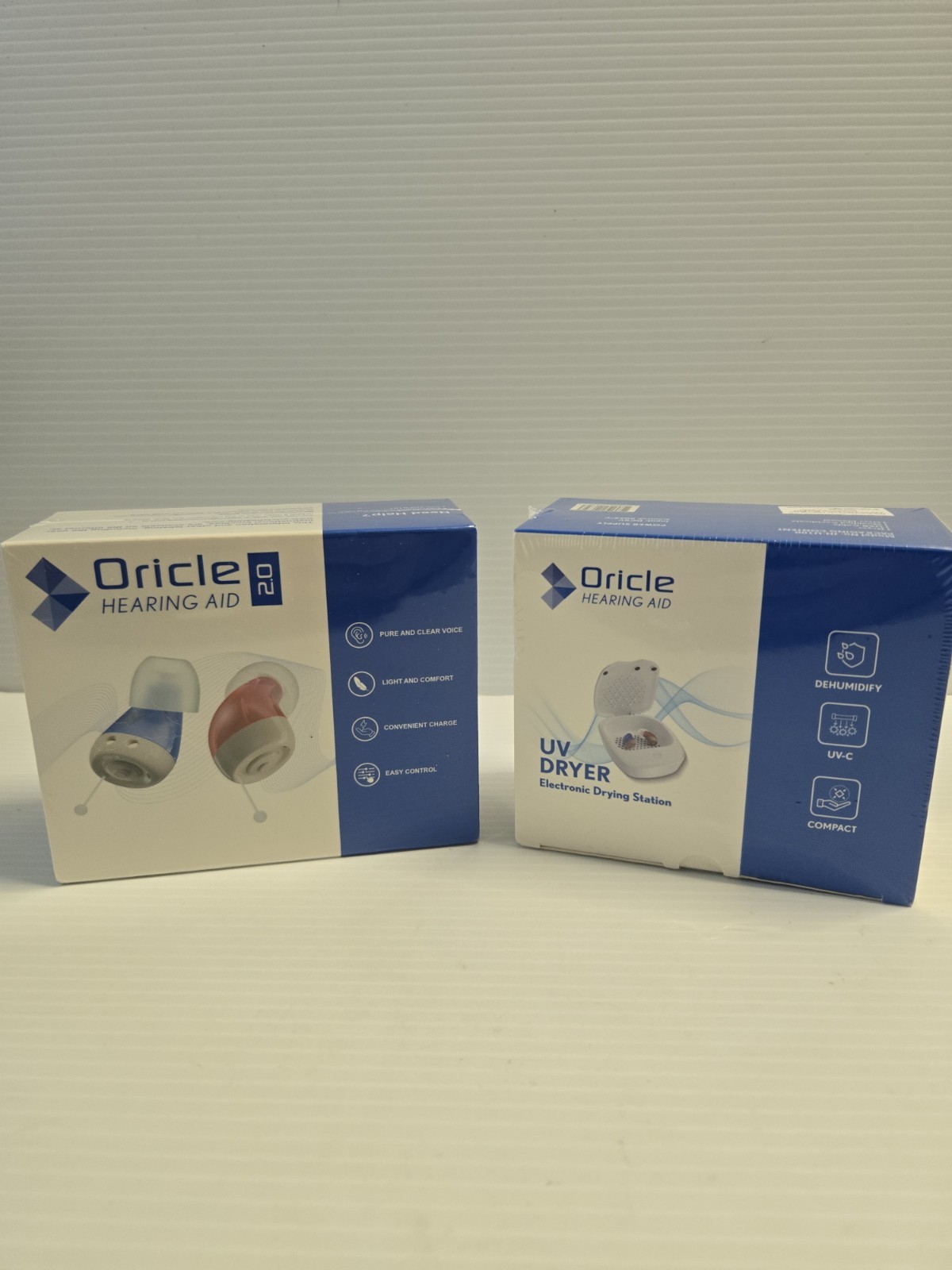 Oricle 2.0 Rechargeable Hearing Aid + UV Dryer Station Bundle JH-A490 New