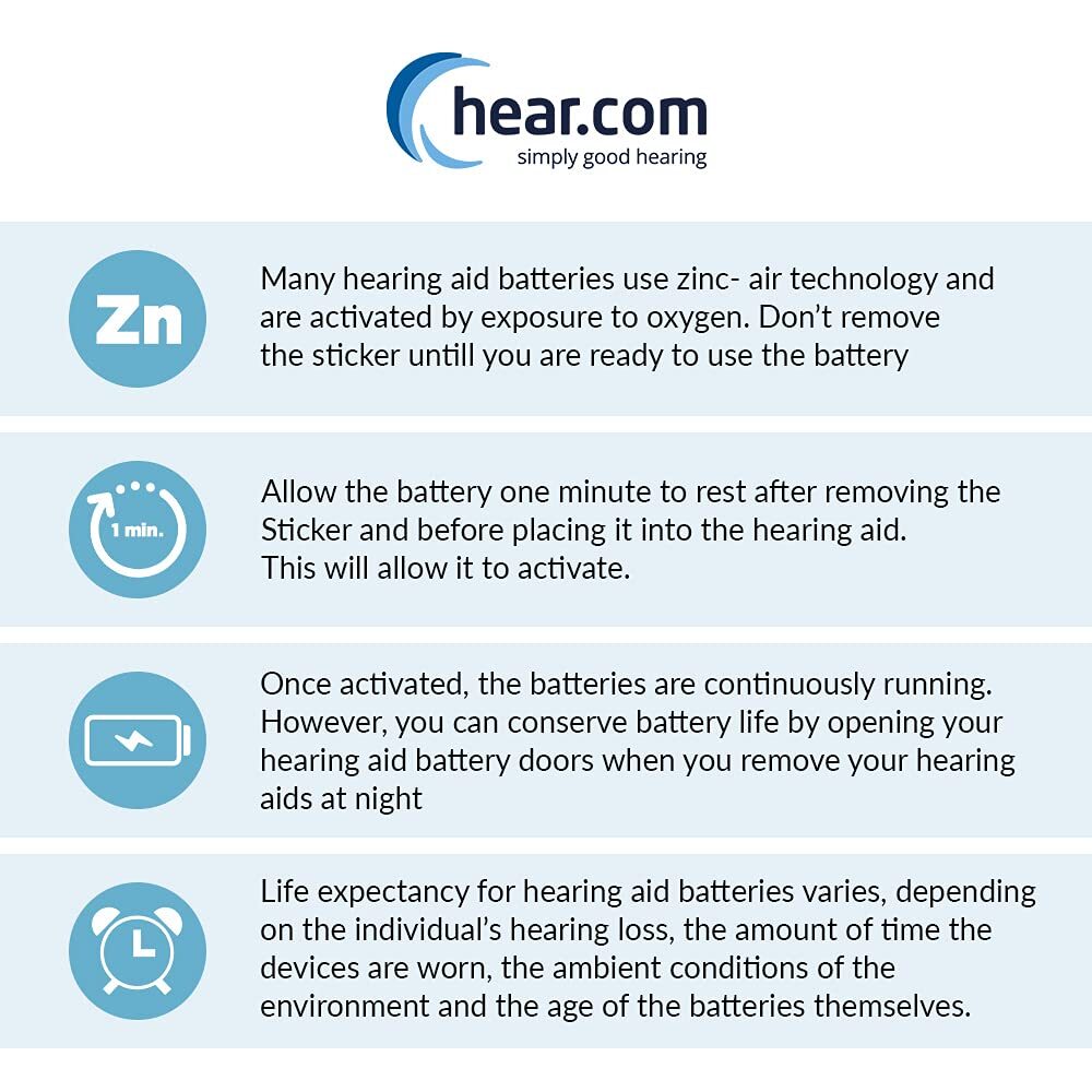Signia Hearing Aid Batteries, 675 Size Blue Color 6 Batteries Each Set Of 3