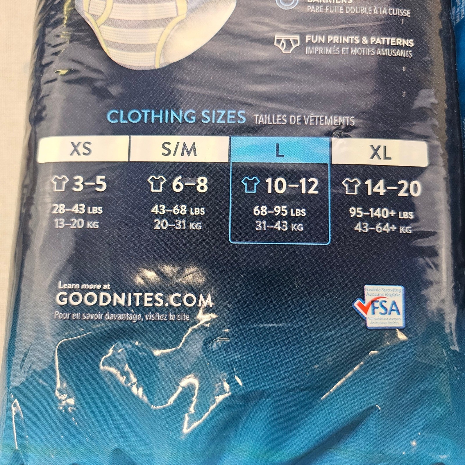 Goodnites Nighttime Underwear Boys Large 10-12 Blue 22ct Bedwetting Pants 2 Pack