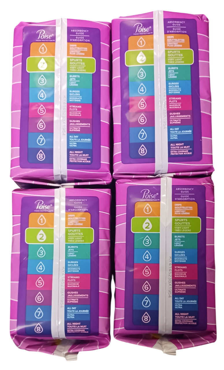 4-Poise Liners Light Bladder Leakage Long Length Very Light Absorbency 44 Count