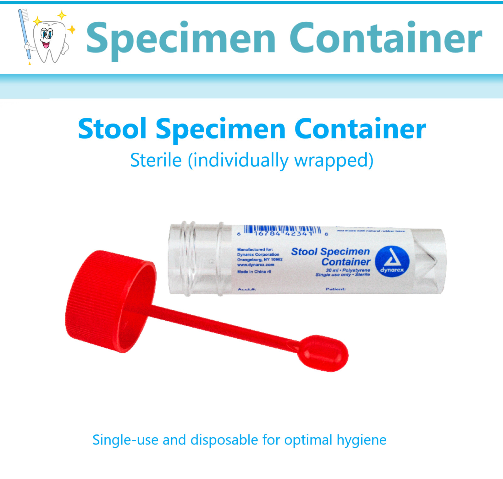 Fecal Collection Stool Container Sterile Sample Specimen Bottle Cup 30ML 5-10 Pk