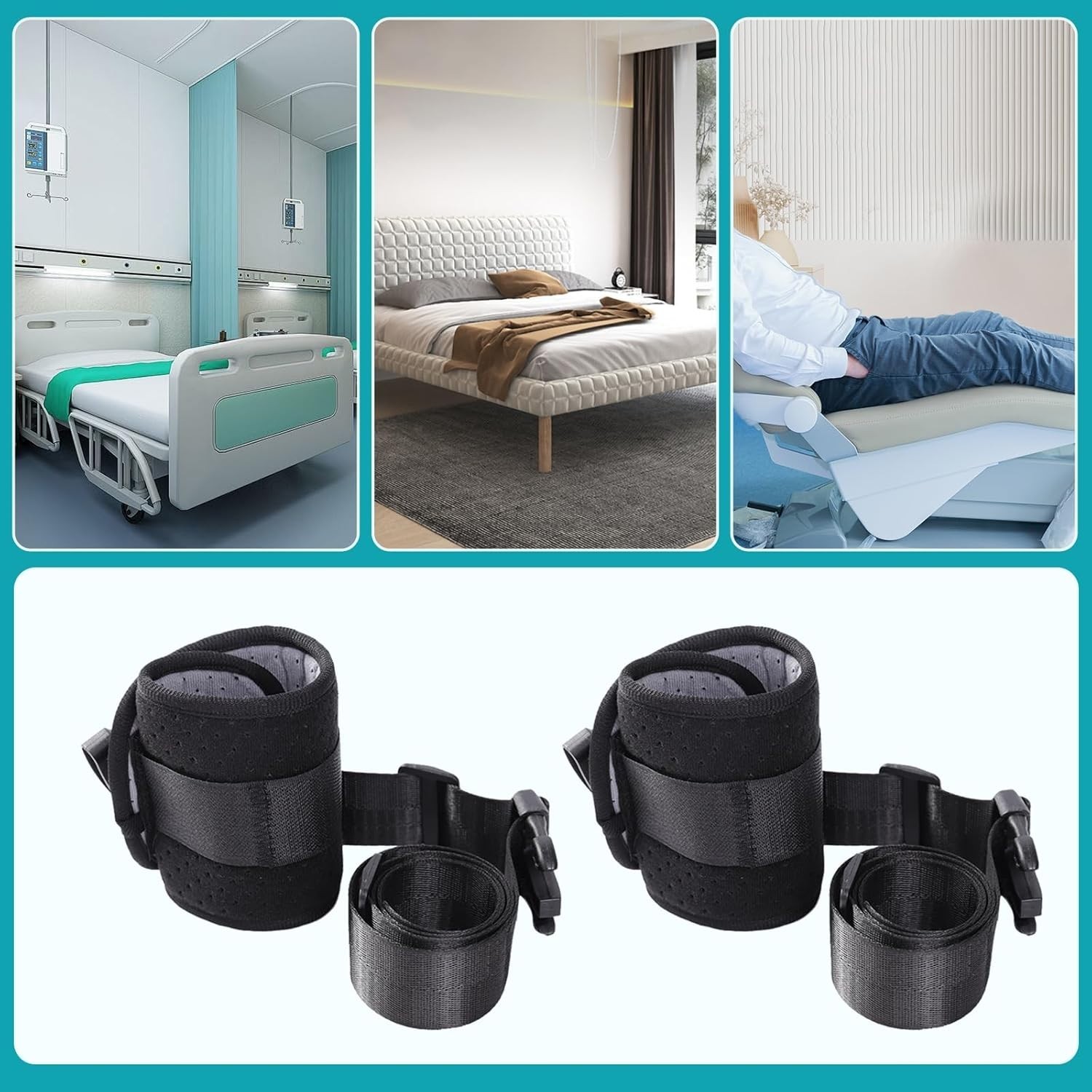 Multifunctional Patient Restraints – Easy Attachment for Enhanced Safety, 2PCS