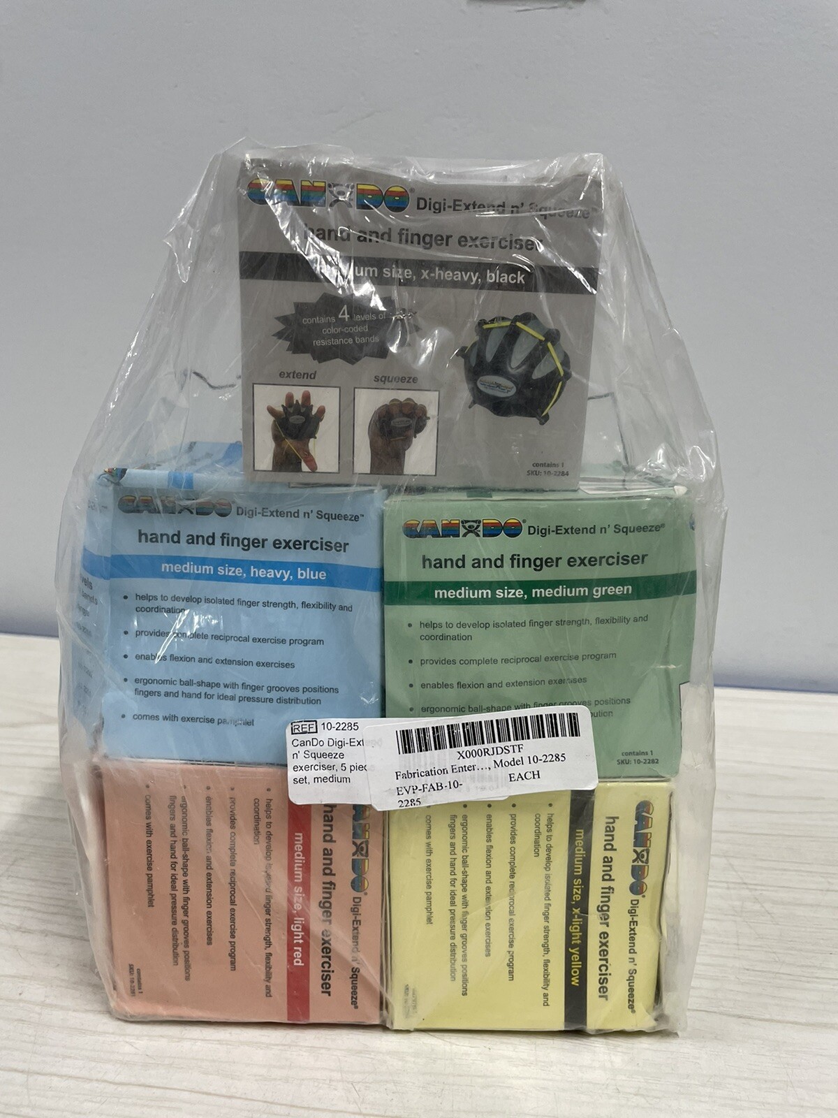 5 Assorted Pack CanDo Digi-Extend n’ Squeeze Hand Exercisers-Brand New-