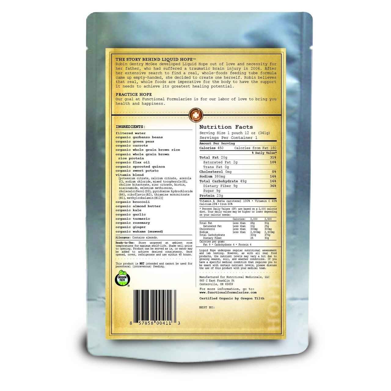 Liquid Hope Oral Supplement / Tube Feeding Formula, Original Formula