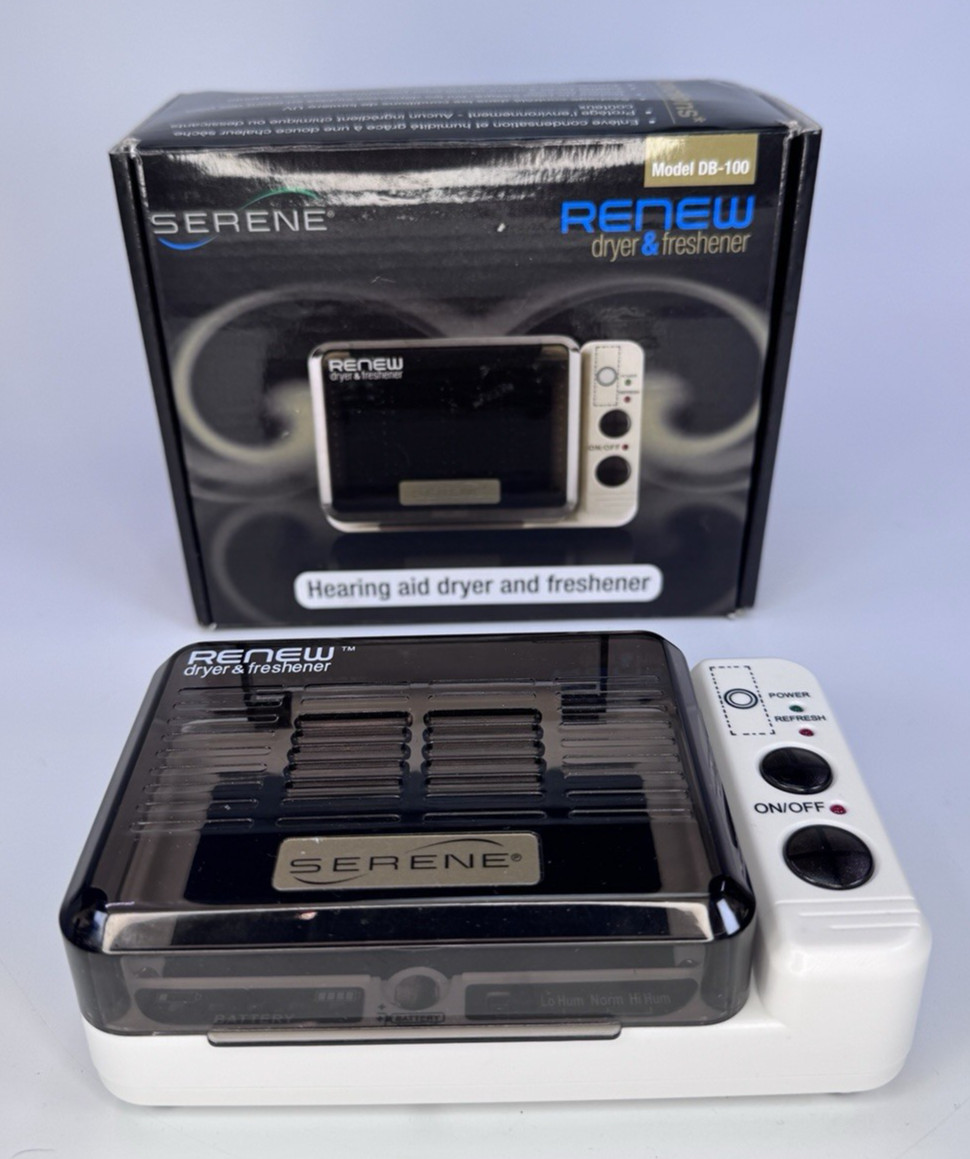 Serene Innovations Renew DB-100 Hearing Aid Dryer Dehumidifier Freshener Tested