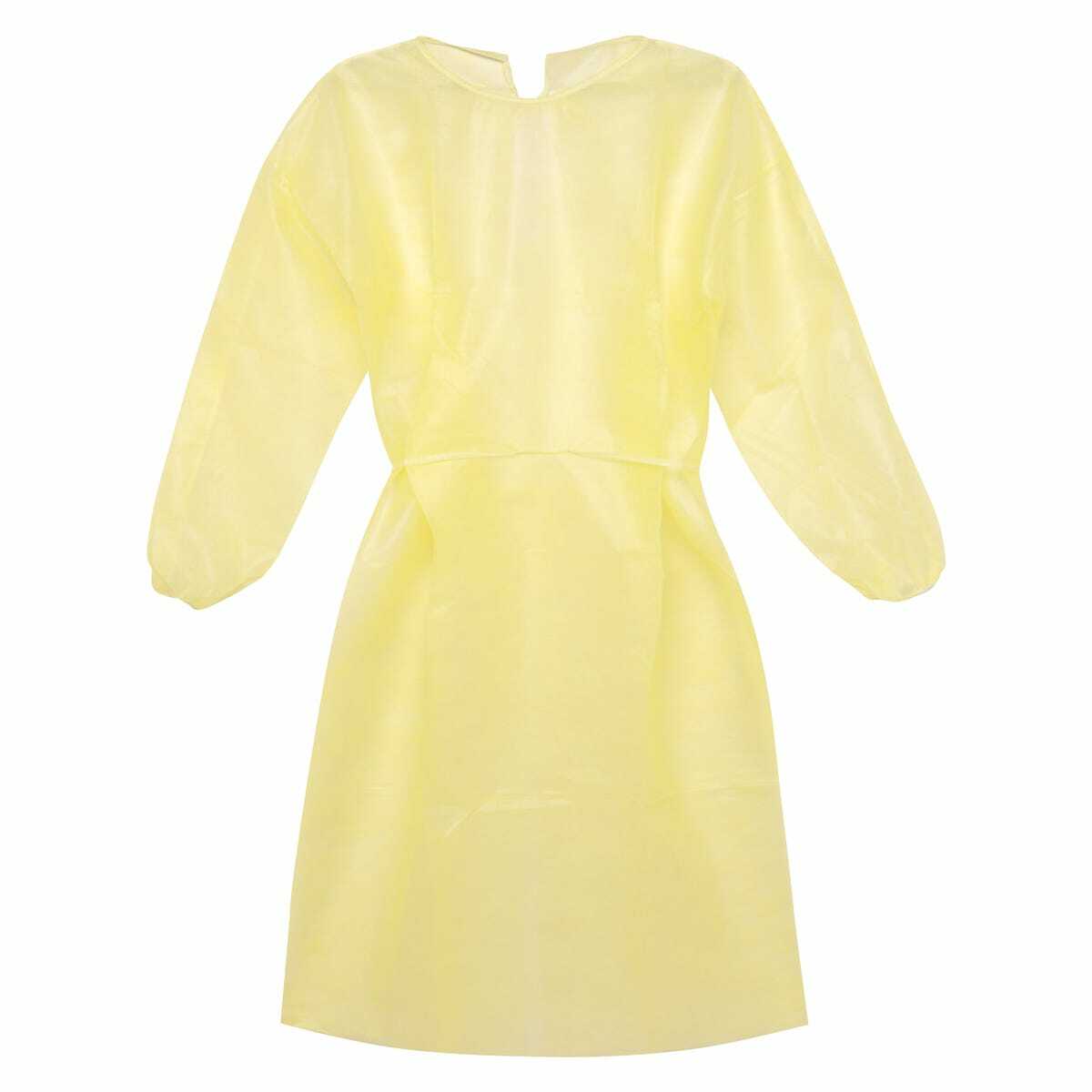RightCare Disposable Isolation Gown, 25gsm, Medium/Large, Yellow, Case of 100