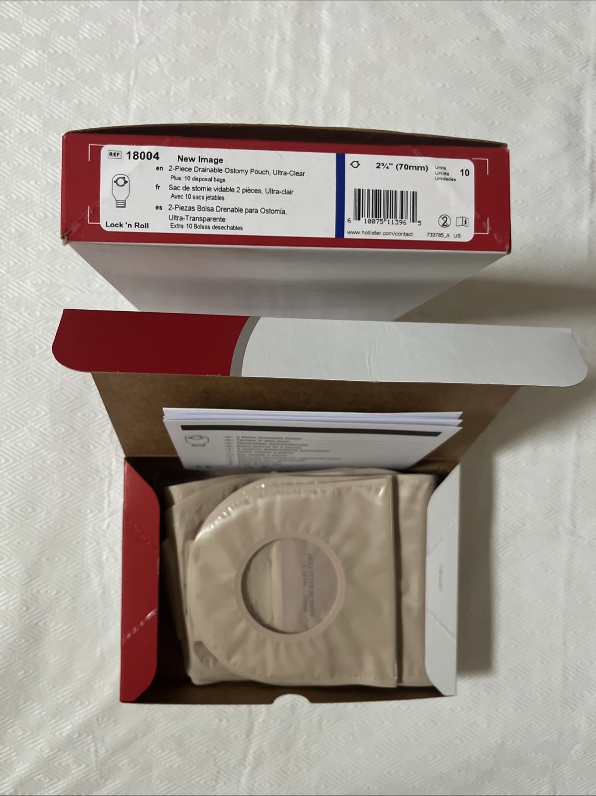 19 Hollister 18004 Transparent Pouches 2¾” Flange Expires 2030