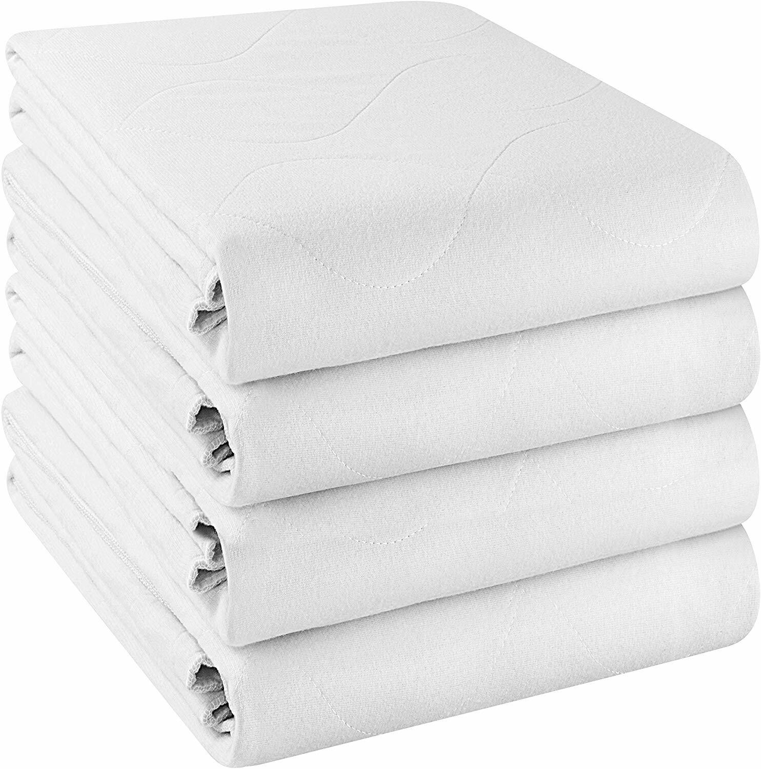 4 Pack Quilted Waterproof Incontinence Pad Underpad 34×52 inches Utopia Bedding