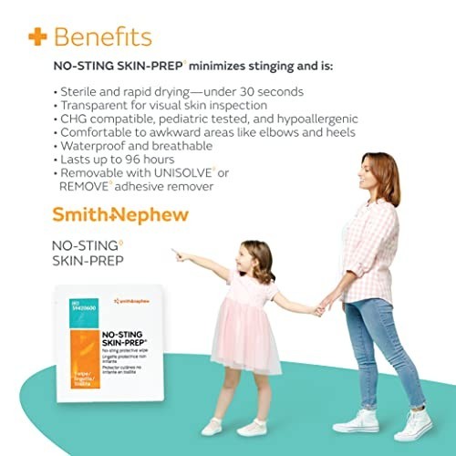 Skin Barrier Wipes Alcohol Free 50 Count No Sting Protective Film Dressing