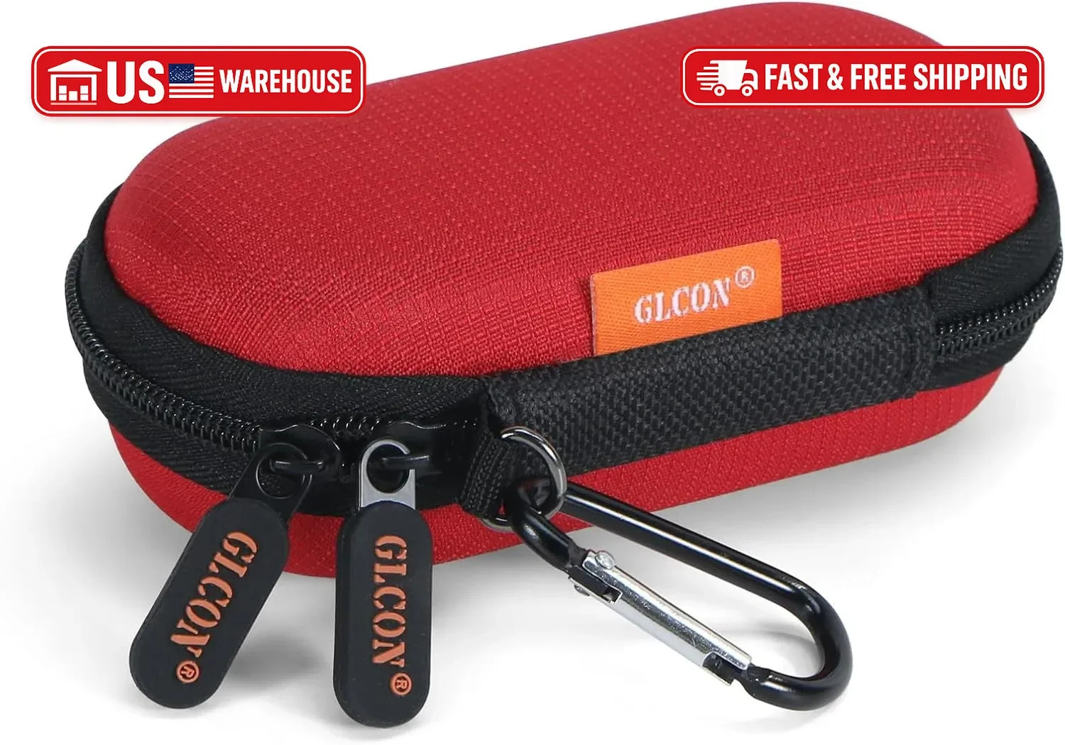 GLCON Red Mini Portable Case for Kardiamobile EKG Heart Monitor, Hearing Aids, I
