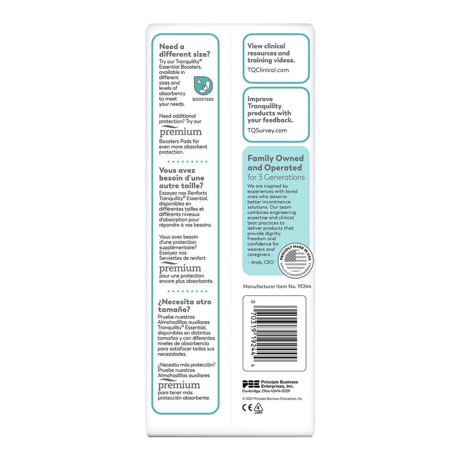 Tranquility Booster Pad 12 X 14 Inch Flow-Through Pad 200 Ct