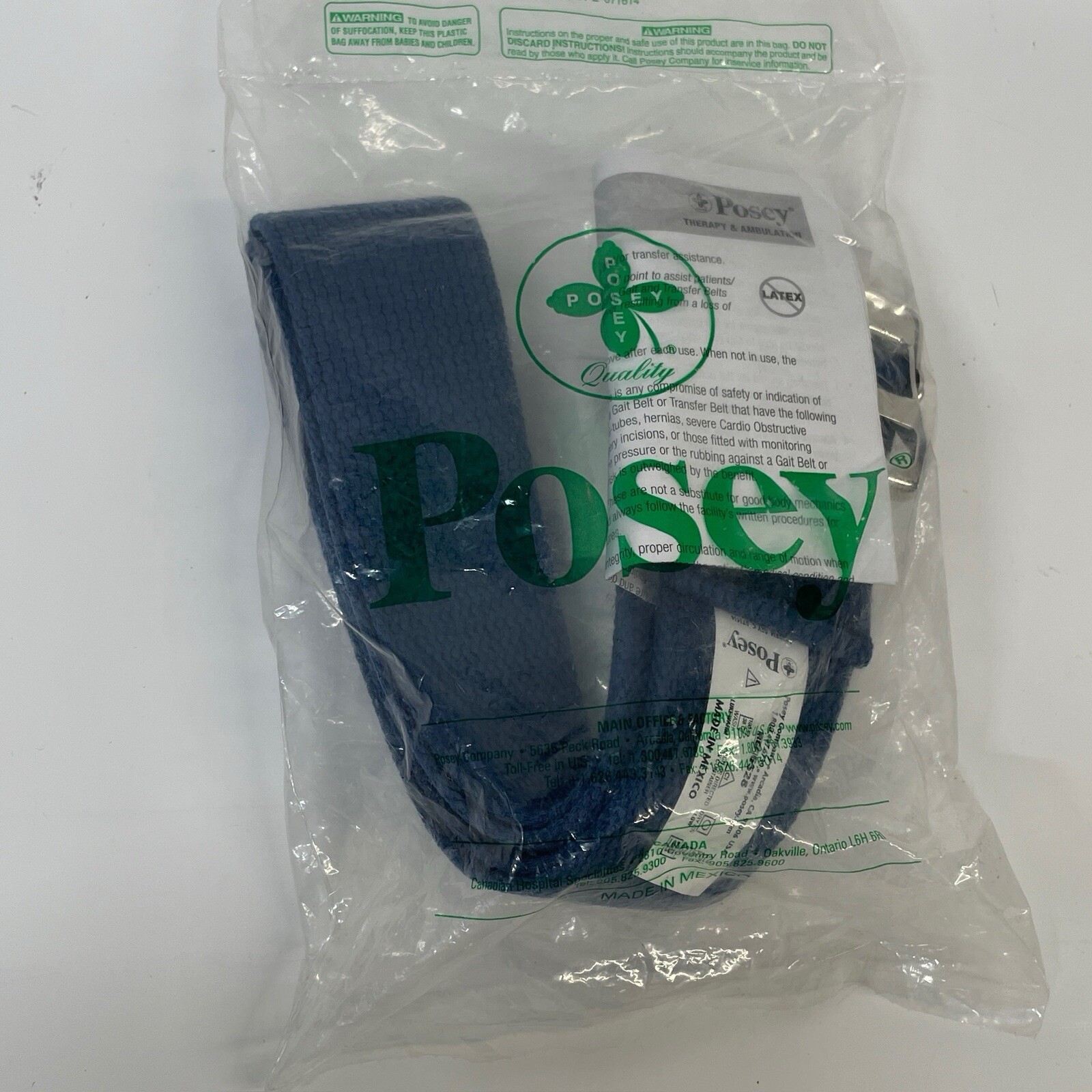 Posey 6528 Navy Blue Hospital Nursing Lift Transfer Gait Belt -51-54″ NEW
