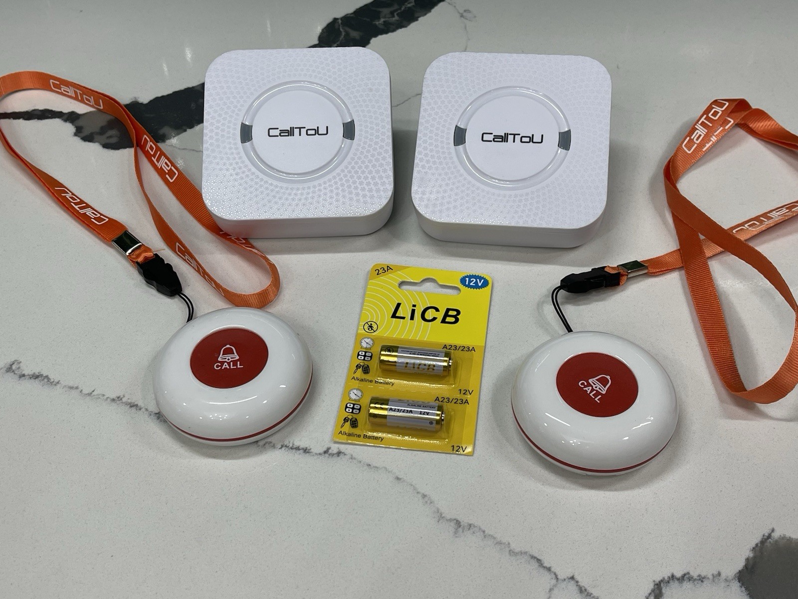 CallToU 2 Wireless Caregiver Pagers Call Buttons Nurse Alert System Call Bell.