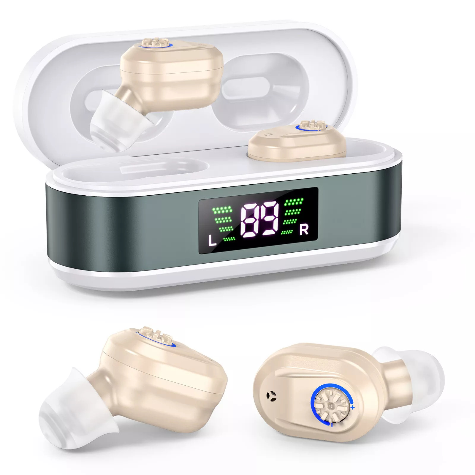 1 Pair Rechargeable Hearing Aids Digital Invisible In Ear Hearing Amplifier Aids