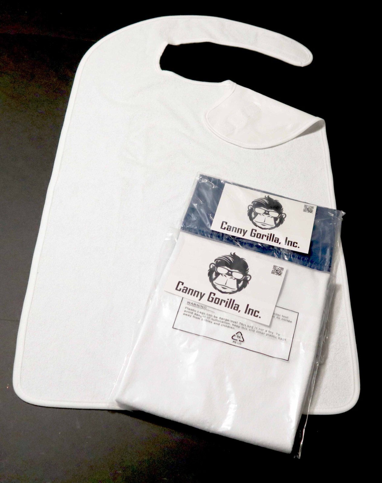 Adult Bib Mealtime Protector 3 Pack Waterproof Oversize 17.5″x 36″ White + Navy