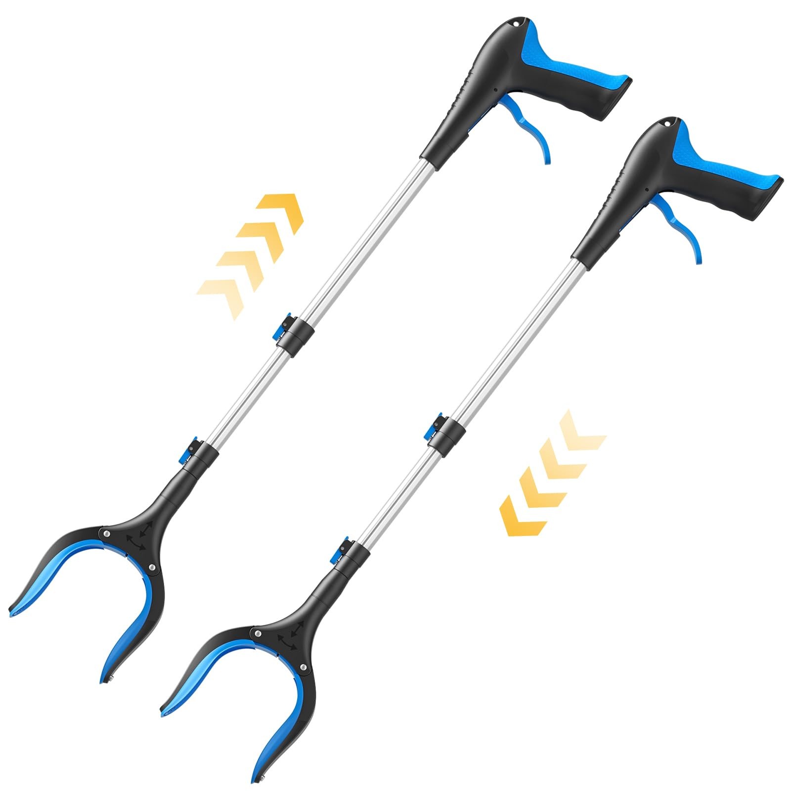 FGRHY Telescopic Grabber Reacher Tool, 5-Level Adjustable (23” to Blue 2pc