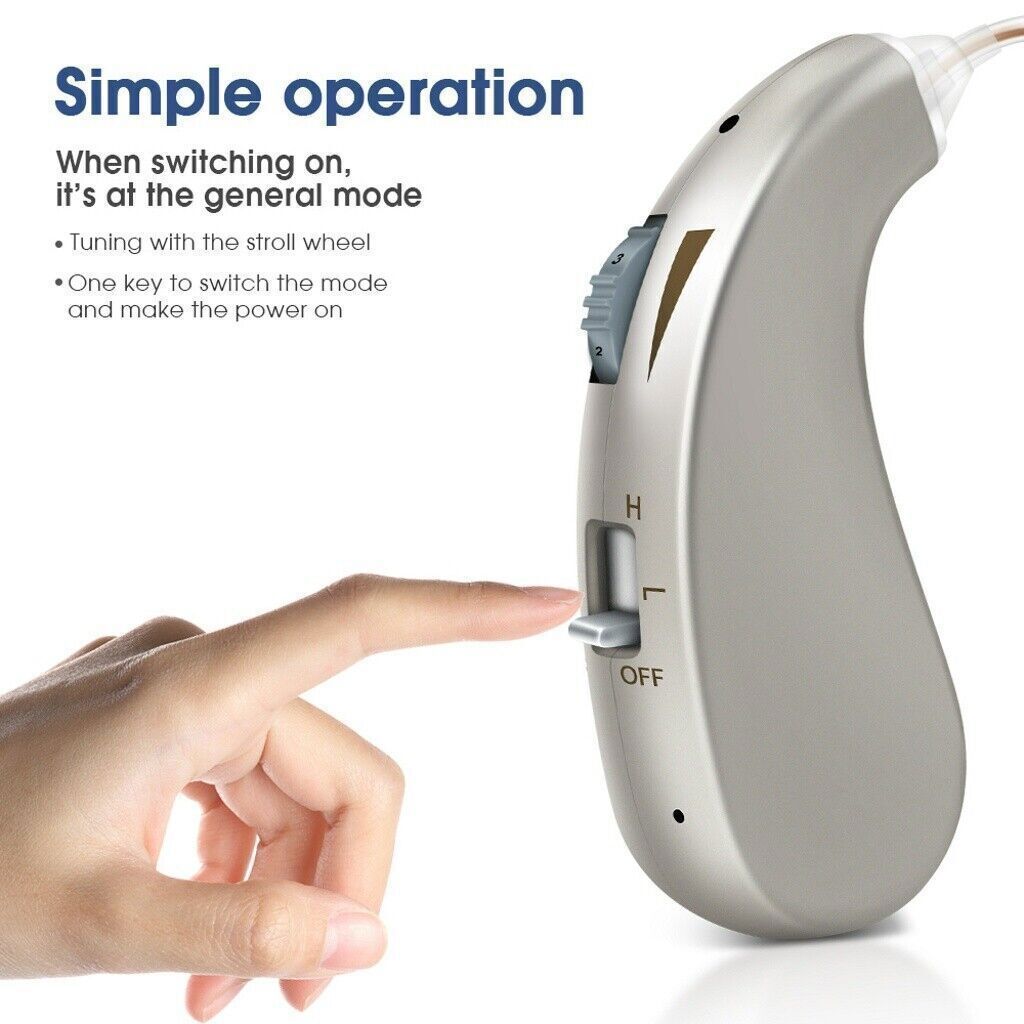 Digital Rechargeable Hearing Aid Adjustable Sound Voice Amplifier Behind Ear