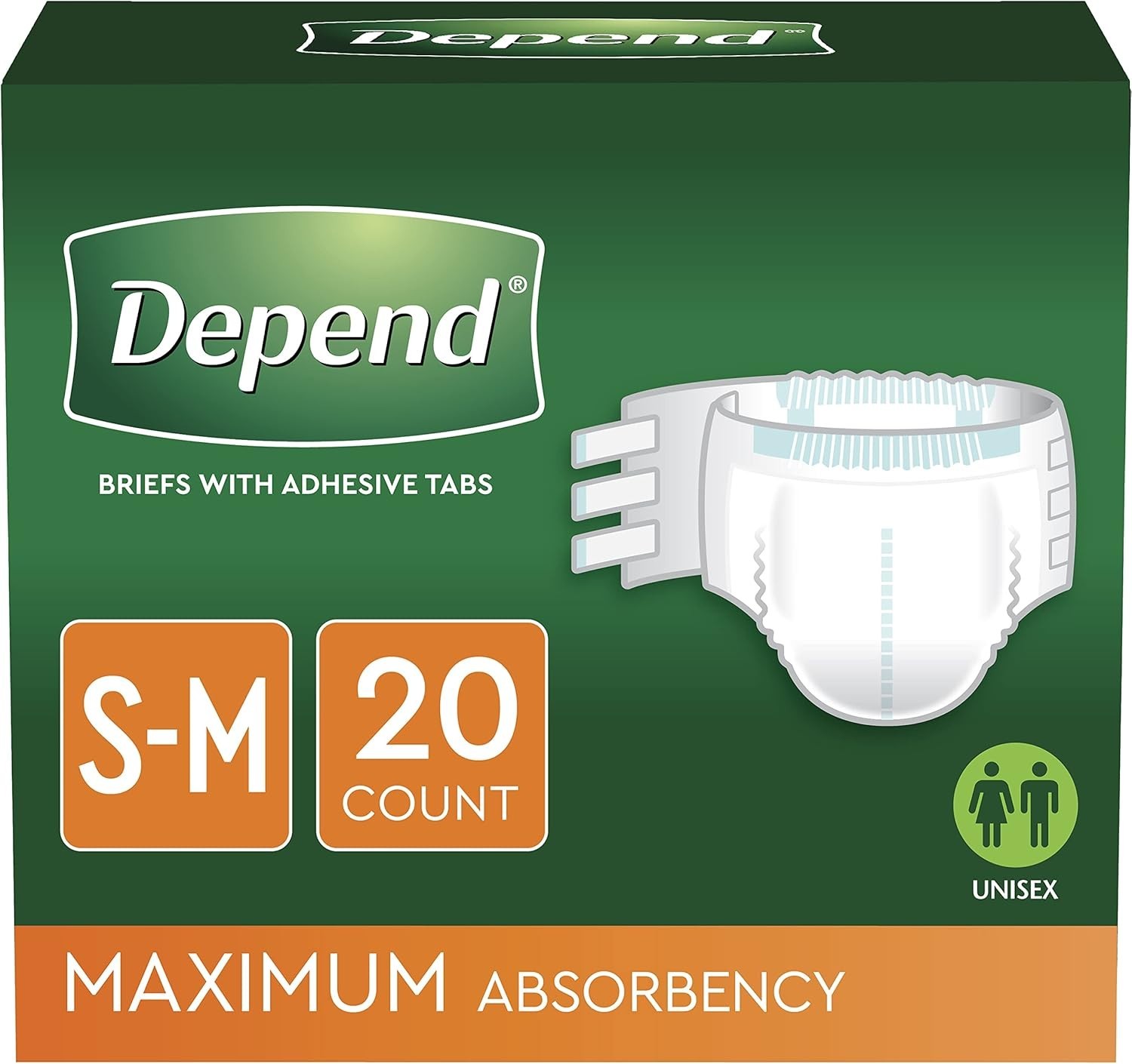 Depend Fresh Protection With Tabs Maximum Absorbency S/M 19 Count (Open Bag)