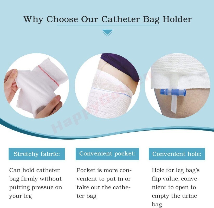 2x Catheter Leg Bag Holder Fabric Sleeves Urine Foley Urinary Drainage Bag Strap
