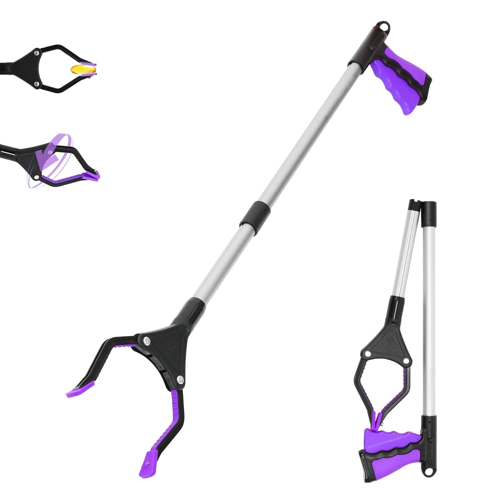 32 inch GrabRunner Folding Reacher Grabber Tool with Magnet for Seniors, Disable