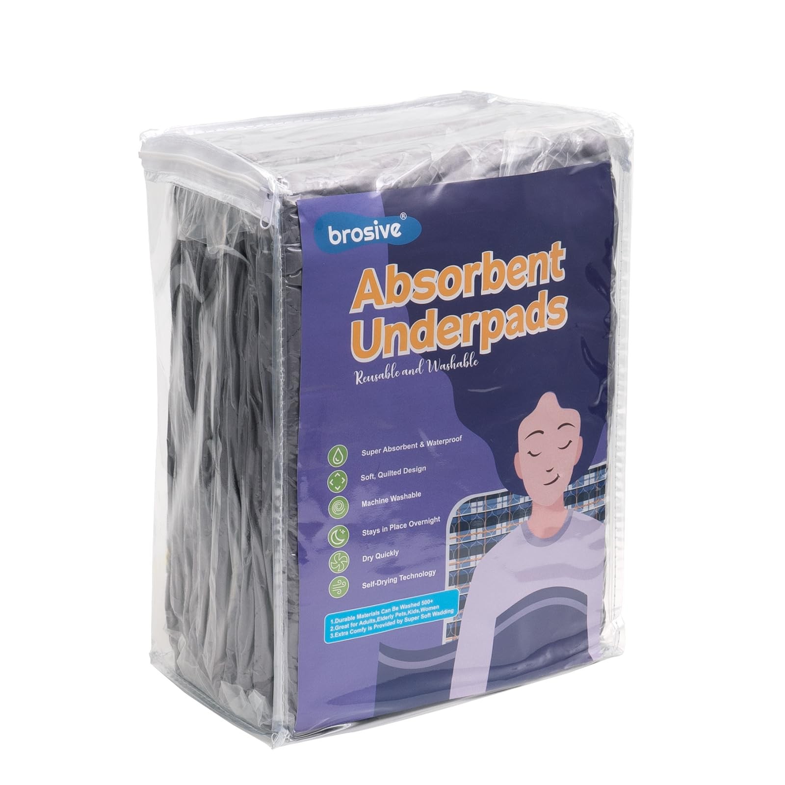 2 Pack Hide Stains Bed Wetting Pads 36×72 Inch Incontinence Washable Large