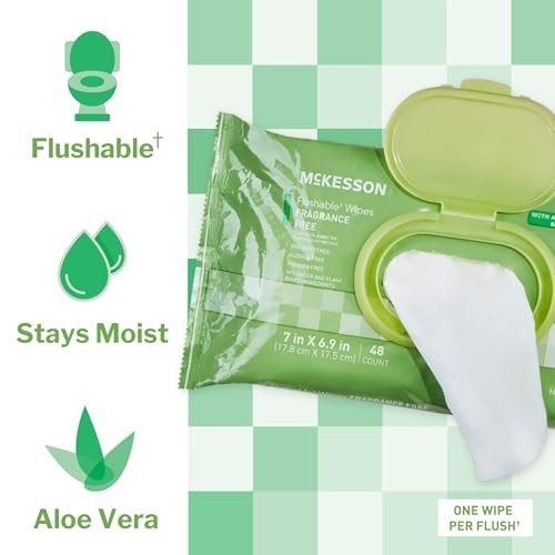 McKesson Flushable Adult Wet Wipes 576 Count Unscented