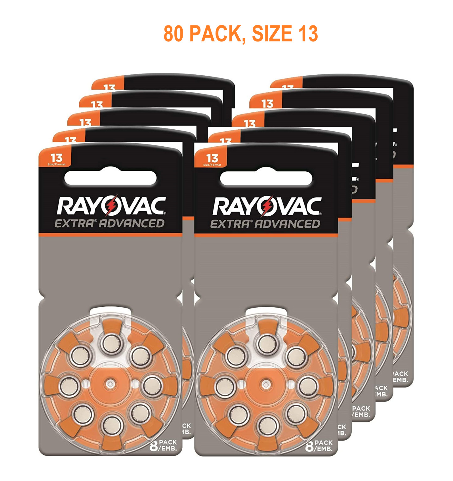 EXPIRED! Rayovac Extra Advanced Size 13 Aid Batteries – 80 Batt Pack