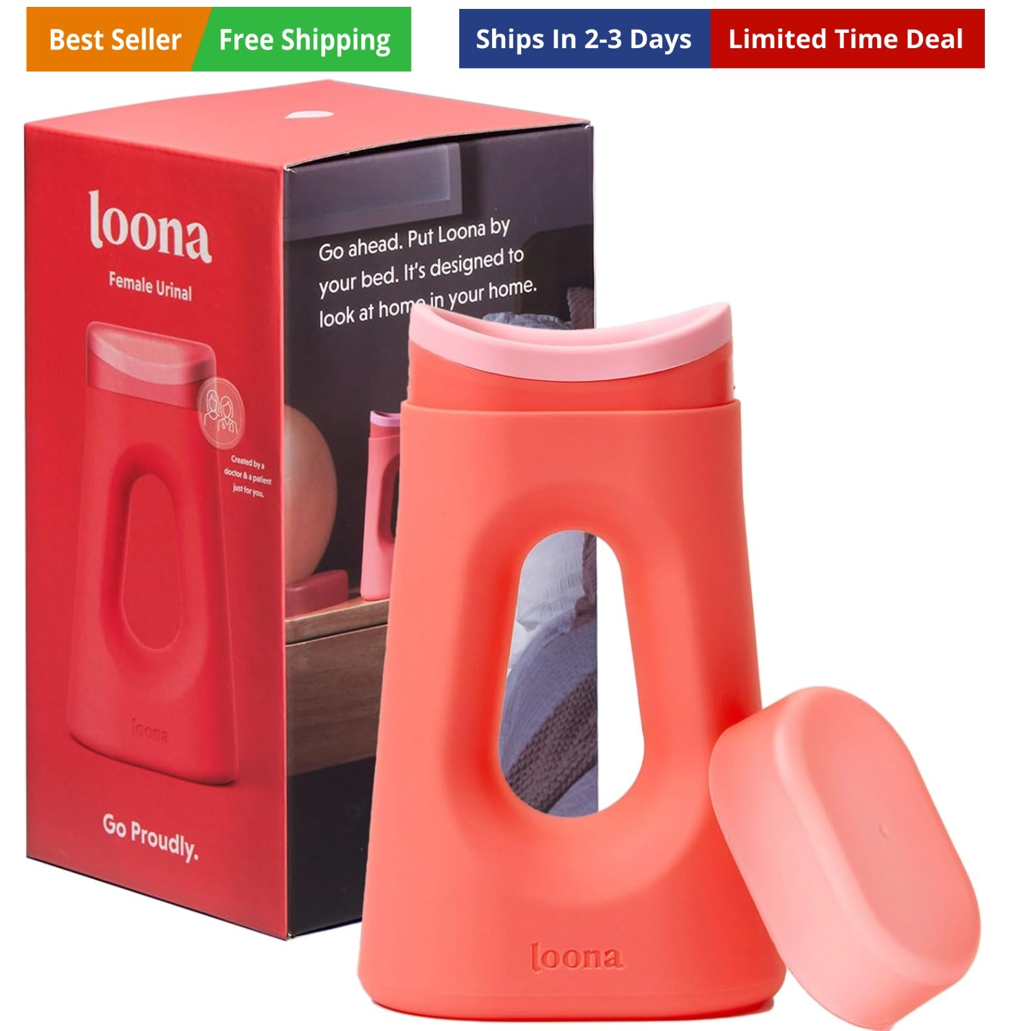 Loona Female Urinal – Quiet, No Splash Design for Women – Ideal for Bedside,…
